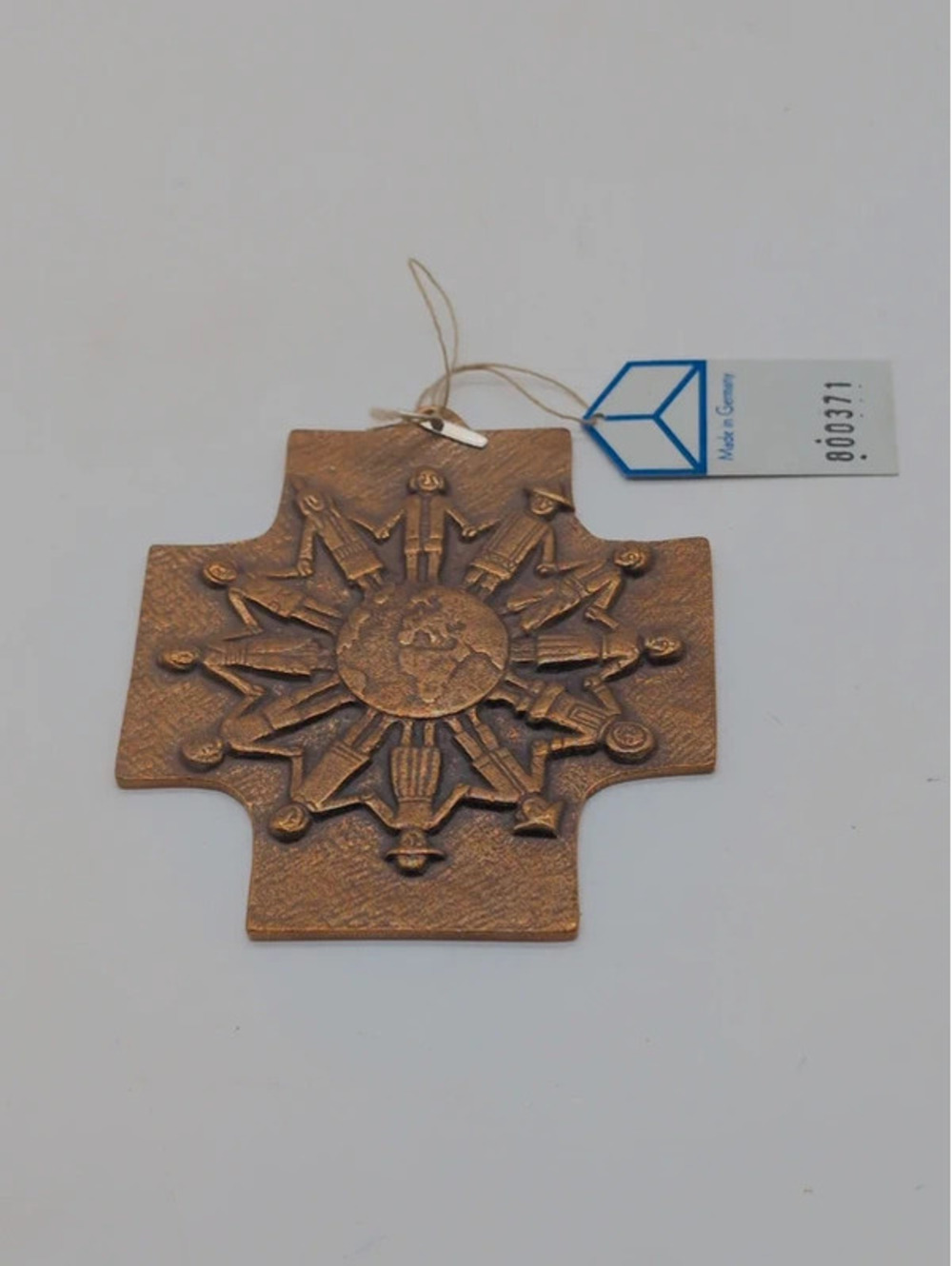 Maria Laach Bronze Cross Children Around World Wall Plaque